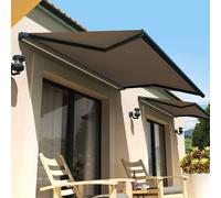 Store Banne Loggia Amarite 3,00x2,00 M (Manuelle - Gris Anthracite - Taupe) Gris