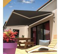 Store Banne Loggia Dionea 4,00x3,00 M (Manuelle - Blanc - Gris Graphite) Blanc