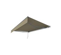 Store Banne Manuel 2,95x2,5m pour Terrasse et Balcon - CONCEPT USINE ADRO - Protection Solaire UV & Pluie, Toile Polyester 280g/m² Taupe, Structure Alu Robuste, Fixation Murale Facile