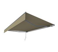 Store Banne Manuel 2,95 X 2,5 M En Aluminium Avec Toile Taupe Adro Beige