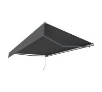Store Banne Manuel 3,95x3 m Aluminium Toile Grise 280 g/m² Hydrofuge
