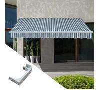 Store banne manuel 3x2 sans coffre rayé gris et blanc