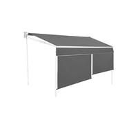 IDMarket Store banne manuel 4x3 m gris anthracite lambrequin H.1,50 m