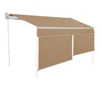 IDMarket - Store banne Manuel 4x3 M Taupe Lambrequin H.1,40 M