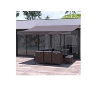 Adro - Store banne manuel 4 x 3 m - toile polyester hydrofuge UV, manivelle, alu - Taupe