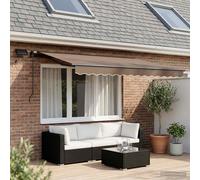 vidaXL Auvent rétractable taupe 450 x 300 cm tissu protection jardin terrasse rectangulaire rétractable ombre moderne extérieur solution d'auvent réglable pour cour