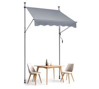 Store Banne Manuel avec Manivelle 150 x 120 cm-VEVOR-Abri Pare-soleil Extérieure de Balcon Résistant Aux UV pour Patio, Balcon-gris