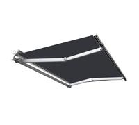 Store banne manuel Demi coffre 4 x 3 m pour terrasse - Gris anthracite