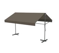 Store Banne Manuel Double Pente ISEO 4x3 m Taupe Toile Polyester
