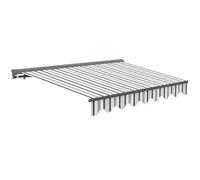Store banne Manuel Gris Semi Coffre 4X3 (Gris et Blanc, 2.95 x 2.5m)