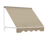 Outsunny Store banne manuel inclinaison réglable aluminium imperméabilisé 70x180 cm Beige