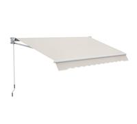 Store banne manuel - Outsunny - rétractable - manivelle, imperméable et anti-UV - aluminium et polyester - 200 x 250 cm - crème