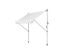 Outsunny Store banne Manuel rétractable 2L x 1,5l x 1,7-2,8H m Inclinaison réglable Installation Rapide Store banne sans perçage pour Balcon métal Aluminium Polyester Blanc