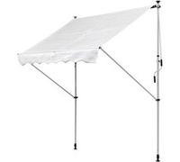 Outsunny Store banne Manuel rétractable 2L x 1,5l x 1,7-2,8H m Inclinaison réglable Installation Rapide Store banne sans perçage pour Balcon métal Aluminium Polyester Blanc