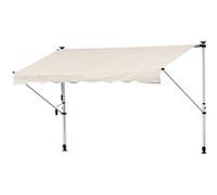 Store banne manuel rétractable 4L x 1,2l m inclinaison et hauteur réglable installation rapide métal alu polyester anti-UV crème Crème G