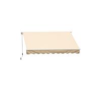 Outsunny Store banne Manuel rétractable 395 x 245 cm Store Exterieur terrasse avec manivelle, Angle réglable 45°-85°, Aluminium et Polyester 280 g/m², Protection UV, auvent de terrasse, Beige