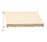 Outsunny Store banne manuel rétractable 395x245 cm alu anti-UV beige