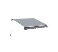 Store banne manuel rétractable alu. polyester imperméabilisé haute densité 4 x 2,5 m gris