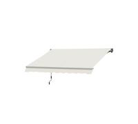 Outsunny Store banne manuel rétractable 295×245 cm aluminium polyester 280 g/m² crème avec manivelle