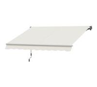 Outsunny Store banne manuel rétractable 295×245 cm aluminium polyester 280 g/m² crème avec manivelle