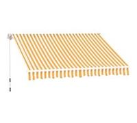 Store banne manuel rétractable aluminium polyester imperméabilisé 3L x 2,5l m orange blanc rayé Blanc G