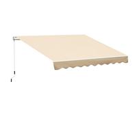 Outsunny Store banne Manuel rétractable 295 x 245 cm Store Exterieur terrasse avec manivelle, Angle réglable 45°-85°, Aluminium et Polyester 280 g/m², auvent de terrasse, Balcon, Cour, Beige