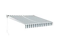 Store Banne Manuel Saule - 2,95 m x 2,5 m - Structure Aluminium - Toile Polyester - Blanc/Gris