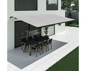 Store banne motorisé 6 x 3 mètres, modèle Basic sans coffre, 6000 x 3000 mm, gris clair, avec moteur électrique, configurer individuellement