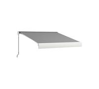 Outsunny Store banne motorisé, Store banne électrique, 3 x 2,5 m, Angle réglable 14°-30°, avec télécommande et manivelle Manuelle, en Aluminium et Polyester de 270g/m² Protection Solaire, Gris Clair