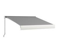Outsunny Store banne motorisé, Store banne électrique, 3 x 2,5 m, Angle réglable 14°-30°, avec télécommande et manivelle Manuelle, en Aluminium et Polyester de 270g/m² Protection Solaire, Gris Clair