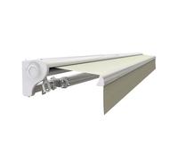 Store banne motorisé et manuel 3,6 x 3 m Demi coffre pour terrasse - Écru