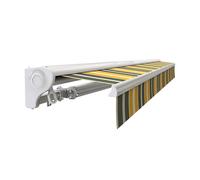 Store banne motorisé et manuel 3,6 x 3 m Demi coffre pour terrasse - Gris jaune