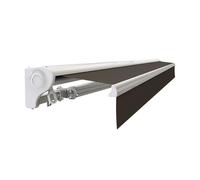 Store banne motorisé et manuel 3,6 x 3 m Demi coffre pour terrasse - Taupe