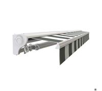Store banne motorisé et manuel 3 x 2,5 m Demi coffre pour terrasse - Blanc gris