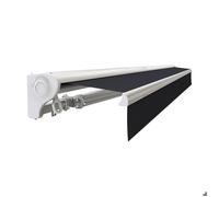 Store banne motorisé et manuel 4 x 3 m Demi coffre pour terrasse - Gris anthracite
