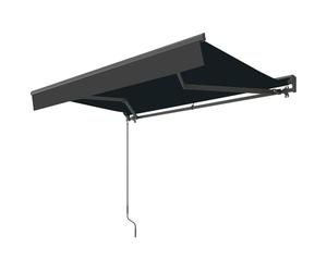Store Banne Motorisé LOZIO 3,95x3 m Semi-Coffre Toile Grise 280 g/m²