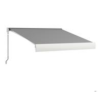 Outsunny Store banne motorisé, Store banne électrique, 3 x 2,5 m, Angle réglable 14°-30°, avec télécommande et manivelle Manuelle, en Aluminium et Polyester de 270g/m² Protection Solaire, Gris Clair