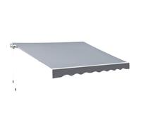 Store banne - Outsunny - manuel rétractable inclinaison réglable polyester haute densité - aluminium - 2,5x2m - gris