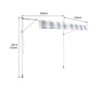 Store Banne Pour Balcon Chene 2 × 1,2m - Toile Beige Et Structure Grise Beige