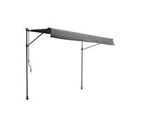 Happy Garden – Store banne CHÊNE 3×1,2 m balcon – toile anthracite, structure grise