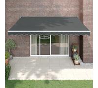 vidaXL Auvent rétractable Anthracite 4,5x3 m Tissu et Aluminium, auvent, auvent de Porte, auvent de Jardin, Store, auvent de terrasse