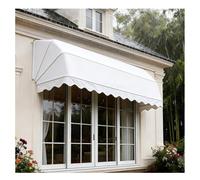 Store Banne Rétractable Incurvé À La Française, Auvent De Fenêtre/de Porte, Cadre Pliable en Aluminium, Toilette Imperméable Et Résistante Aux UV, pour Jardin, Porche Ou Balcon(Blanc,155x60x60cm)