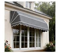 Store Banne Rétractable Incurvé À La Française, Auvent De Fenêtre/de Porte, Cadre Pliable en Aluminium, Toilette Imperméable Et Résistante Aux UV, pour Jardin, Porche Ou Balcon(Grey,155x60x60cm)