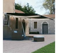 Store Banne Rétractable Manuel avec LED,Auvent de Terrasse Extérieur en Aluminium Thermolaqué,Toile Polyester Résistante aux UV,Store Enrouleur Extérieur avec Éclairage Solaire,Anthracite,500 x 300 cm