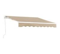 Store Banne Rétractable Manuel Marquise à Bras Articulé avec Manivelle Montage Mural Inclinaison Réglable Aluminium Polyester 250 x 200 cm Beige [en.casa] Beige G