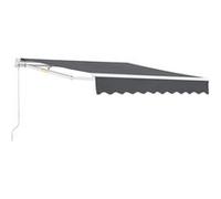 Store Banne Rétractable Manuel Marquise à Bras Articulé avec Manivelle Montage Mural Inclinaison Réglable Aluminium Polyester 300 x 250 cm Gris Foncé [en.casa] Gris G