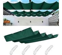 Store banne rétractable résistant aux intempéries Vert forêt 120x500cm Toile indéchirable avec œillets en Acier Inoxydable et Cordon de tirage - auvent Robuste pour pergola de Jardin