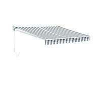 Happy Garden – Store banne Saule 2,5 × 2 m – toile rayée blanche/grise – structure blanche