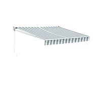 Happy Garden – Store banne Saule 2,5 × 2 m – toile rayée blanche/grise – structure blanche