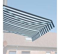 Happy Garden – Store banne Saule 2,5 × 2 m – toile rayée blanche/grise – structure blanche